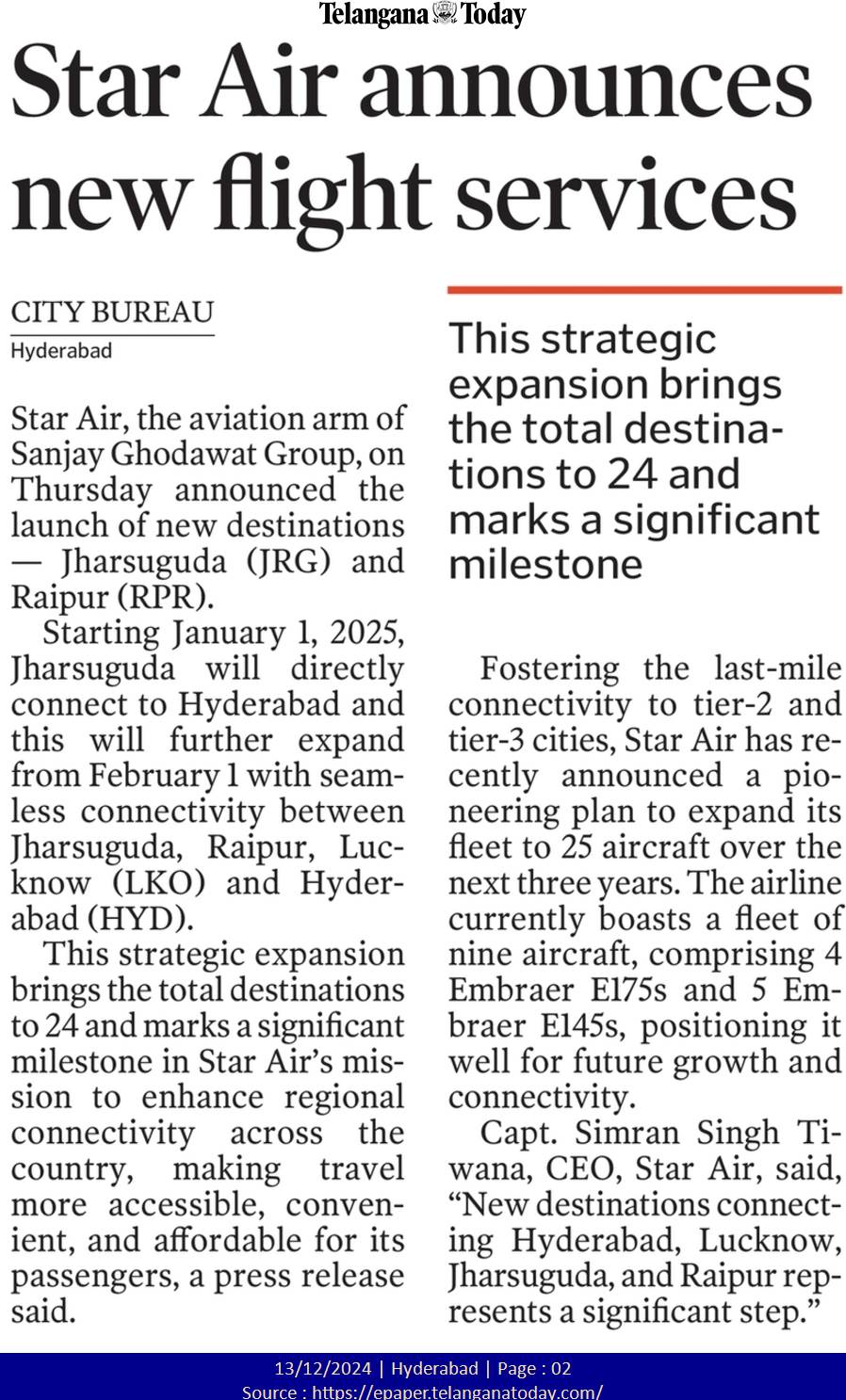 Starair News Article